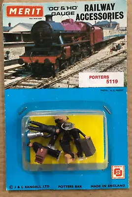 Vintage Merit Railway Oo & Ho Gauge Accessories -5119- 5 Railway Porters Figures • £4.99