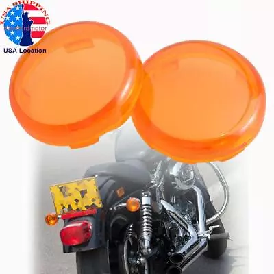 2x Amber Turn Signal Light Cover Lens Fit For Harley Dyna Sportster 1986-2015 • $10.13