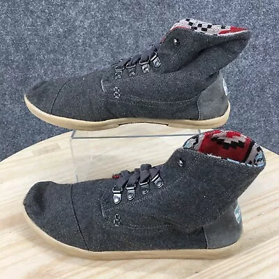 $28.99 • Buy Toms Shoes  Mens 11 M Highland Botas  High Top Sneakers 150812 Gray Wool Lace Up