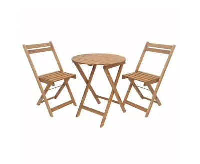 $199 • Buy Marquee 3 Piece Timber Folding Bistro Setting Patio Outdoor Furniture Chair