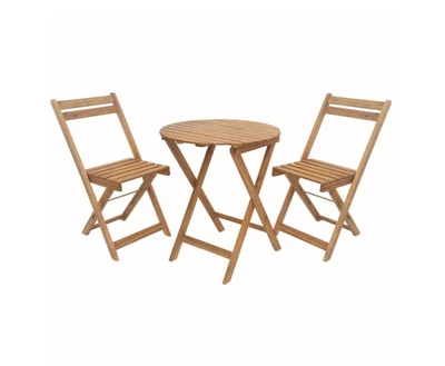 $199 • Buy Marquee 3 Piece Timber Folding Bistro Setting Patio Outdoor Furniture Chair