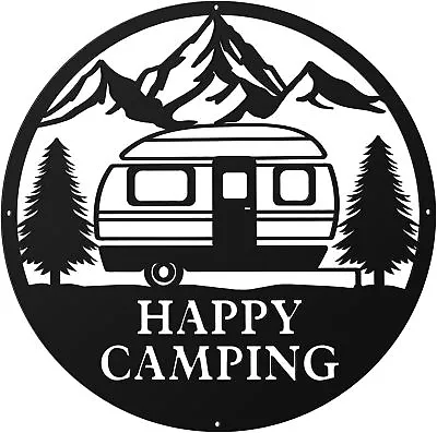 Metal Camping Sign Vintage RV Metal Wall Sign Farmhouse Camping Decor Sign • $36.36