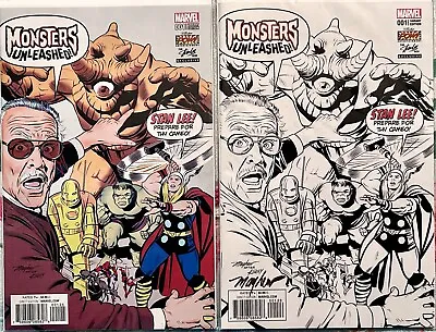 SALE: 2017 Marvel Monsters Unleashed #1! (2) Stan Lee Variants! Mike Mayhew AUTO • $39.99