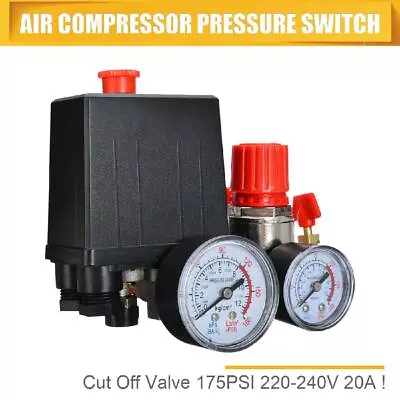 AU Air Compressor Pressure Switch Control Relief Valve Manifold Regulator Gauges • $45.56