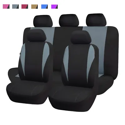 $37.99 • Buy Car Seat Covers Front Rear Full Set Cushion Sedan Gray Easy Installation