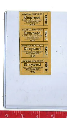 $9 • Buy Vintage Lot Ride Tickets 1999 Kennywood Amusement Park Pennsylvania