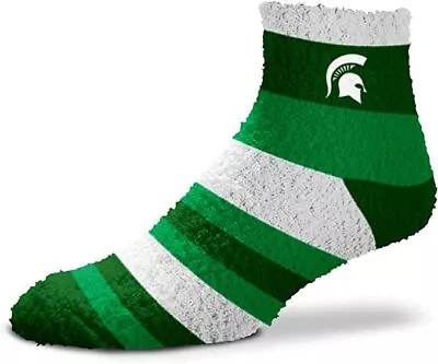 Michigan State Spartans NCAA For Bare Feet Rainbow Fuzzy Sleep Soft Socks OSFM • $10.65