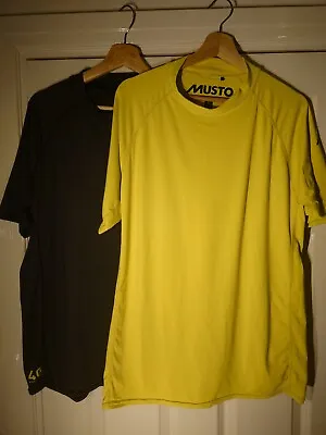 Musto Mens Base Layer X 2 Sun Block UPF 40 Sailing T Shirt Top Size Large • £30