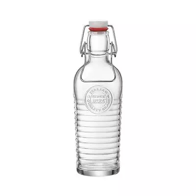 Bormioli Rocco Officina 37.25 Oz. Glass Water Bottle Airtight Seal/Metal Clamps • $19.99