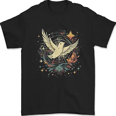 Freedom Dove In A Cosmic Wreath Peace Love Mens T-Shirt 100% Cotton • £8.49