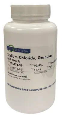 Sodium Chloride Granular - USP Grade - Meets BP/EP/FCC/JP Specs - 500G • $24.99