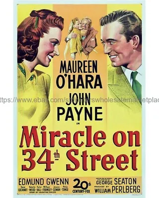 Elegant Home Decor 1947 Miracle On 34th Street Movie Poster 8x10  Print • $7.16
