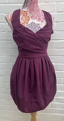 ALLSAINTS Elliah Dress UK 10 Bubble Hem Purple Mulberry Cocktail Party • £39.99