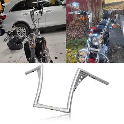 Chrome 10  Rise Ape Hangers Handlebar For Harley Softail Dyna Sportster XL • $115.99