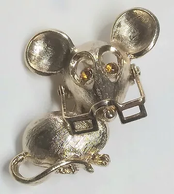 Vintage Avon Goldtone Mouse Pin With Moveable Eyeglasses - NOS • $9.99