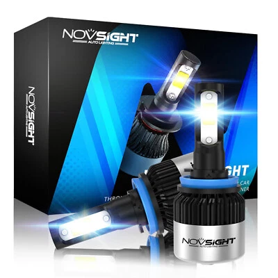 NOVSIGHT Pair H11/H8/H9 LED Headlight Kit COB Hi-Lo Beam 6500K White Replace HID • $35.99