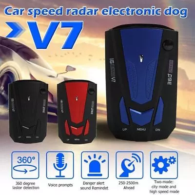 Car V7 16 Band Laser Radar Detector GPS Camera 360 Anti-Police Voice Alert Speed • $10.99