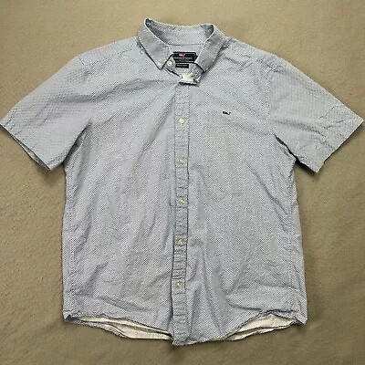 Vineyard Vines Shirt Mens Large Blue Whale Button Down Geometric Sailboat Beach • $16.14