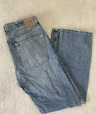 Abercrombie & Fitch Destructed Slim Straight Light Wash Mens Jeans Sz 32x28.5 • $20