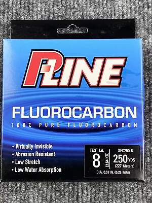 P-Line Fluorocarbon 100% Pure Flouro Fishing Line 8lb 250yd Spool Clear • $16