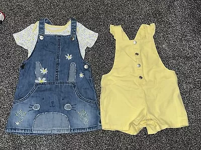 F&F Baby Girls Short Summer Dungarees & Pinafore Set 18-24 Months  • £4