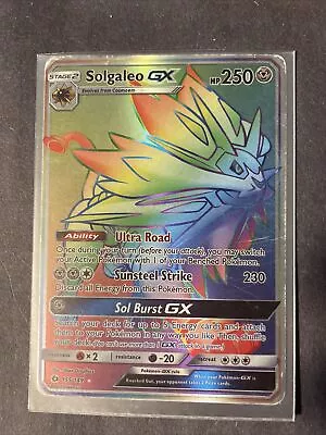 Solgaleo GX 155/149 Secret Rainbow Rare Full Art Holo Pokemon Sun And Moon • $8.99