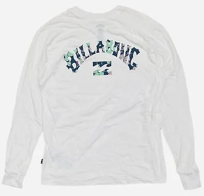 Billabong Men's Theme Arch Long Sleeve Premium Tee T-Shirt In White • $18.99