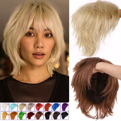 Man Cosplay Wig Short Straight Girl Boy Cartoon Anime Party Hair Full Cap Wigs • £16.21