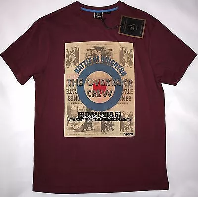 Merc Mens Poster Print Tee Shirt In Wine Size M Nwt  • £11.99