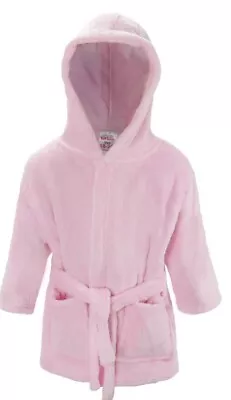 Plain Baby Girl Pink Fleece Robe Dressing Gown Soft 18-24 Months • £4