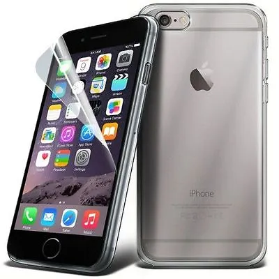 Clear Silicone Gel Case Cover & Free Screen Protector For Apple IPhone Models • £3.29
