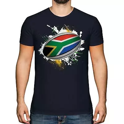South Africa Rugby Ball Splatter Mens T-shirt Tee Top Gift World Cup Sport • £9.95