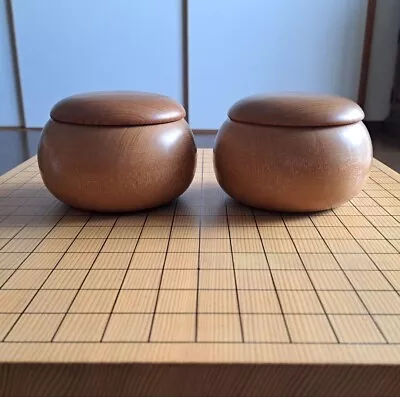 Go-Board Goban & Go Stone&Bowl SET IGO Game 46x42x30 Vintage From Japan • $350