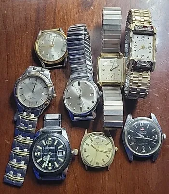 Vintage Mens Watch Lot Seiko Waltham Wyler Wittnauer Bulova Etc • $360