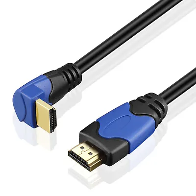$12.99 • Buy HDMI Cable Right Angle 90 Degree (6FT) Support 18GBPs 4K 60Hz HDR 2K 1080p 3D