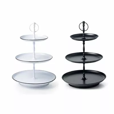 NEW CHEF INOX GALVANISED METAL 3 TIER TEA STAND High Afternoon Tea Cake • $99.95