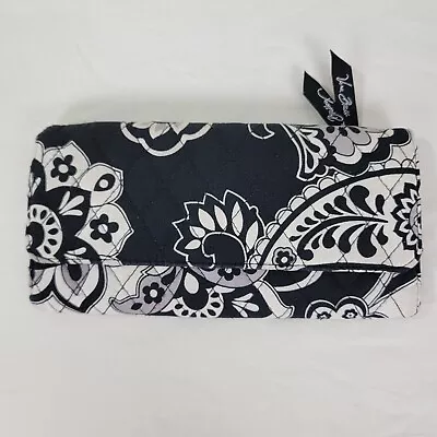 Vera Bradley Wallet White Black Paisley Print Gently Used Magnetic Houndstooth • $11.99