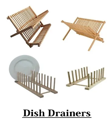 £9.99 • Buy Small / Large Wooden Spike Dish Drainer Rack Holder Beechwood Plate Stand