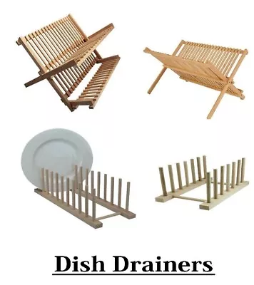 £15.99 • Buy Small / Large Wooden Spike Dish Drainer Rack Holder Beechwood Plate Stand