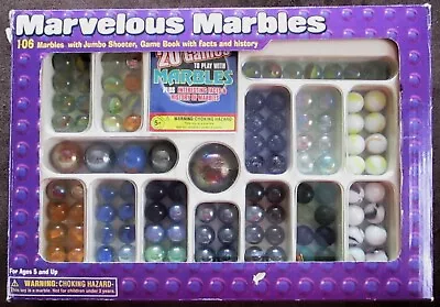 Vintage Marvelous Marbles Game 106 Marbles Jumbo Shooter & Game Book Complete • $9.99