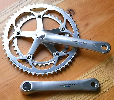 Shimano 600 Tri-Color Crankset FC-6400 39-53T 175mm Vintage Ultegra CLEAN! • $99.99