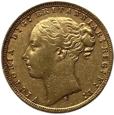 #E5103 - Gold Sovereign - Queen Victoria Young Head - 1871 Sidney • $699