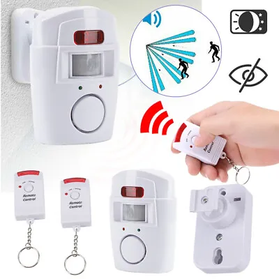 Sensor Motion Pir Wireless Alarm With 2 Remote Controls Shed Garage Home Caravan • £9.90