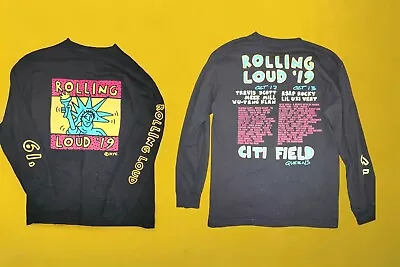 ROLLING LOUD NYC 2019 Queens Long Sleeve T-Shirt. Sz M. Meek Mill Travis Scott. • $31.21