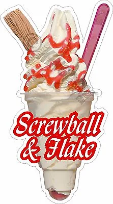 Screwball & Flake Ice Cream Sticker Decal Cut • £2.99
