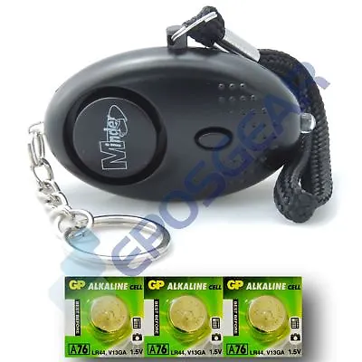 Black 140db Personal Panic Rape Attack Safety Alarm Torch With Spare Batteries • £6.46