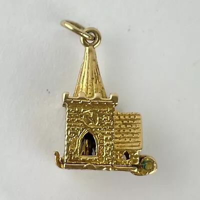 Vintage 9ct Yellow Gold Opening Church / Chapel Charm 2.6g 1.8cm • £145