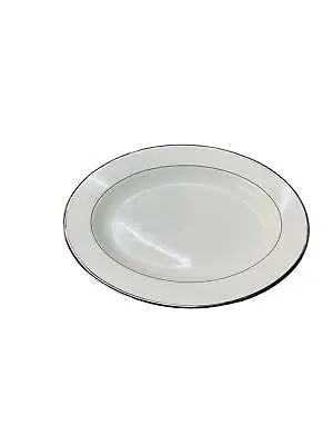 Mikasa Gothic Platinum Rim Platter Discontinued NeW White & Silver • $24