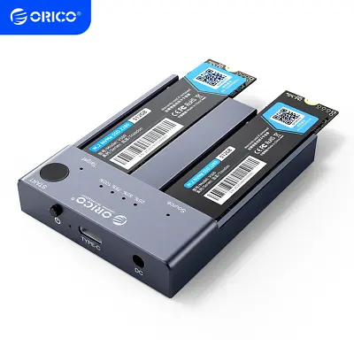 ORICO Dual Bay M.2 SSD NVMe M.2 Enclosure Offline Clone Duplicator 10Gbps M Key • $48.99