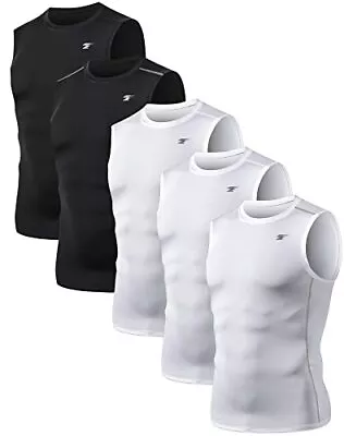 5 Pack Men's Athletic Compression Shirts Sleeveless Workout Tank Top Sports B... • $37.91